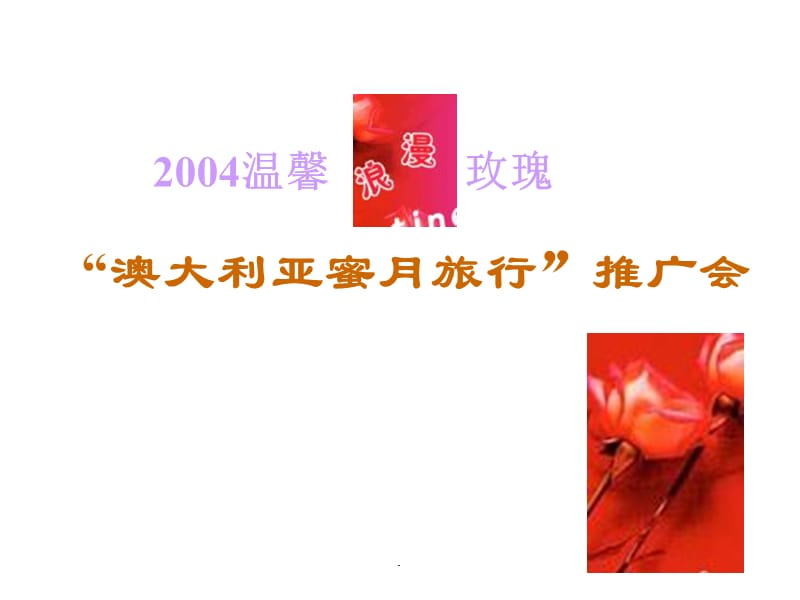 澳大利亚蜜月旅行推广会PPT演示_第1页