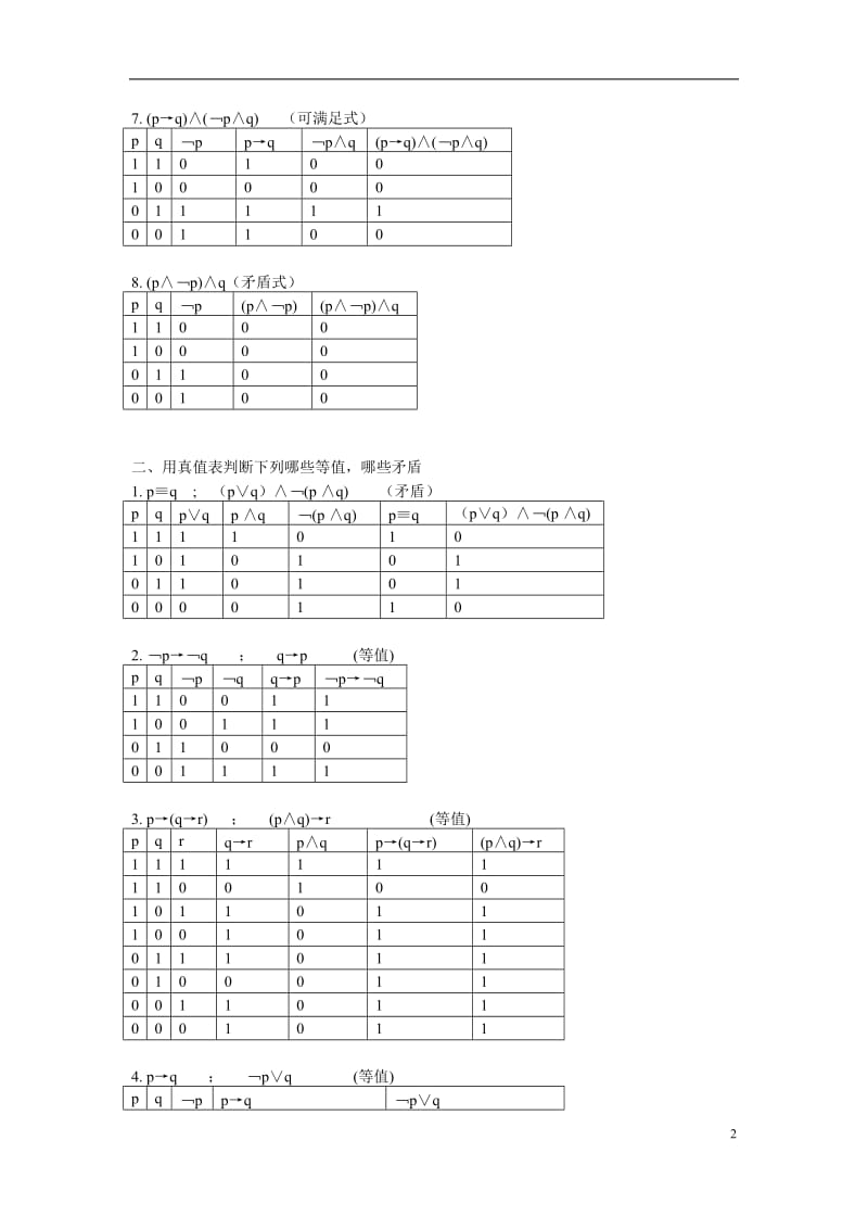 逻辑练习(教材p234、235六)WORD版_第2页