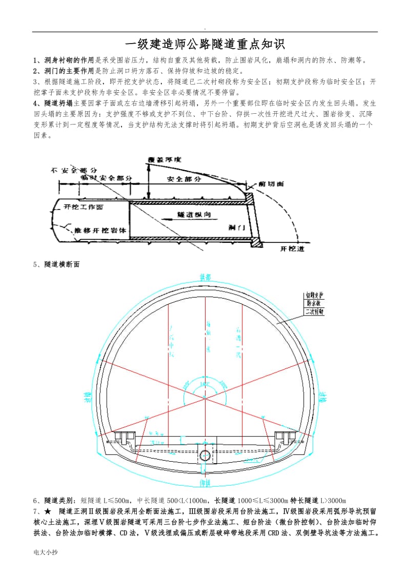 2018年一级建造师公路隧道重点知识_第1页