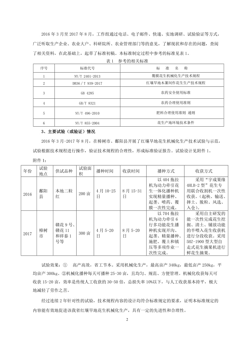 《红壤旱地花生机械化生产技术规程》地方标准编制说明_第2页