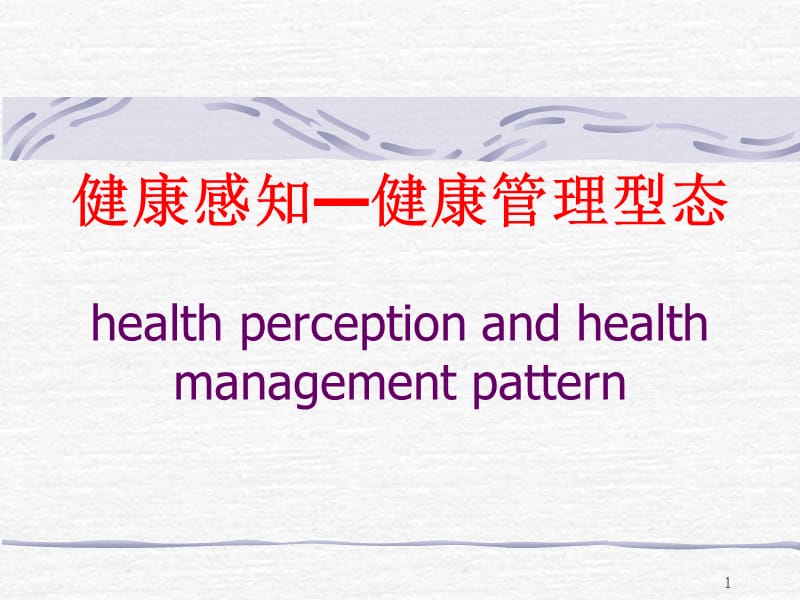 健康感知与健康管理型态PPT课件_第1页