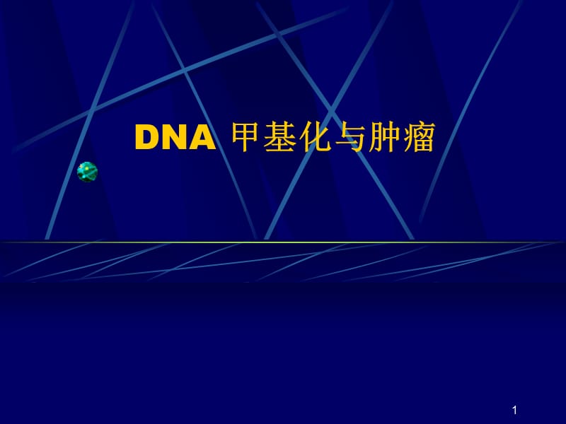 DNA甲基化和肿瘤的关系PPT课件_第1页