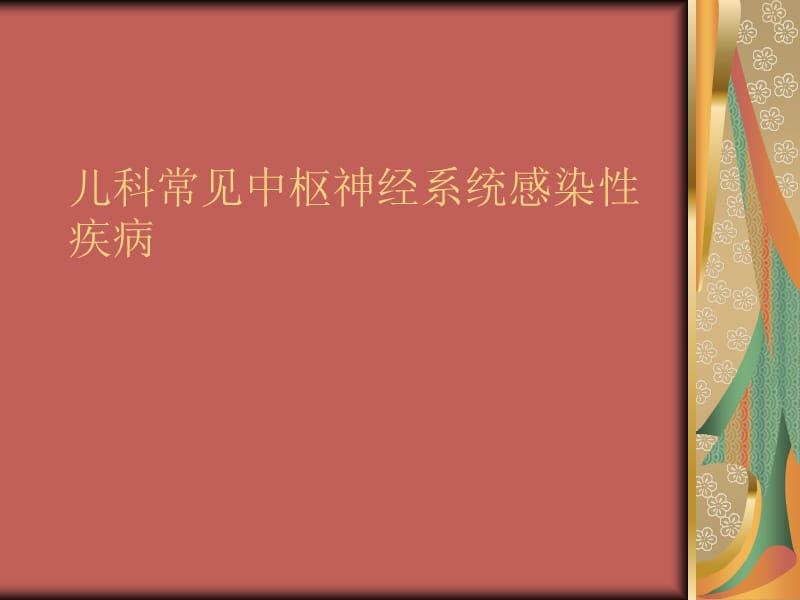 儿科常见中枢神经系统感染性疾病ppt课件_第1页