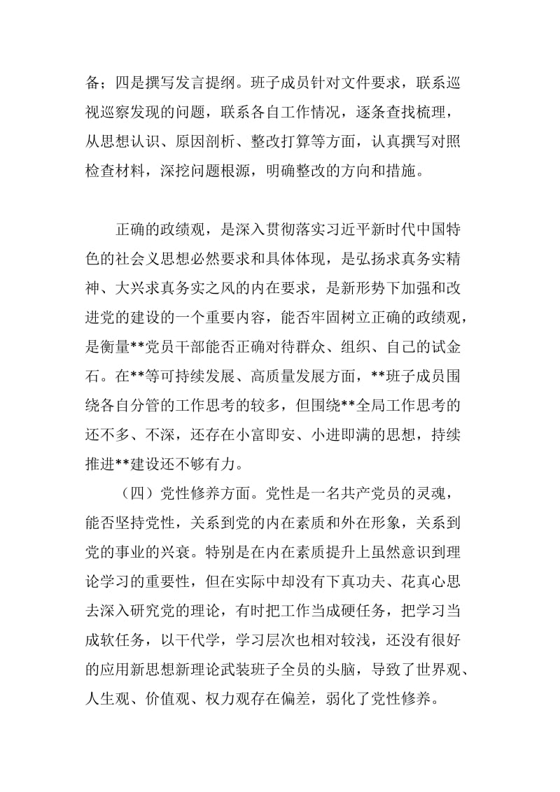 xx公司党支部领导班子中央巡视整改专题民主生活会材料_第2页