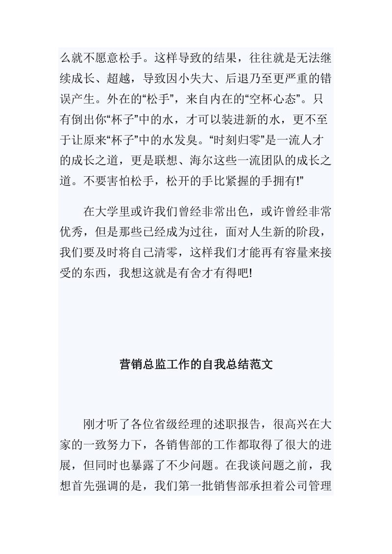 商场员工与营销总监工作的自我总结范文两篇_第3页