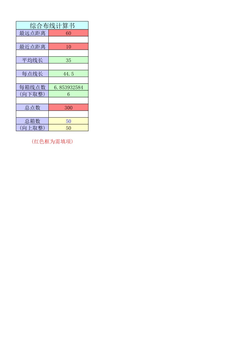 综合布线计算书.xls_第1页