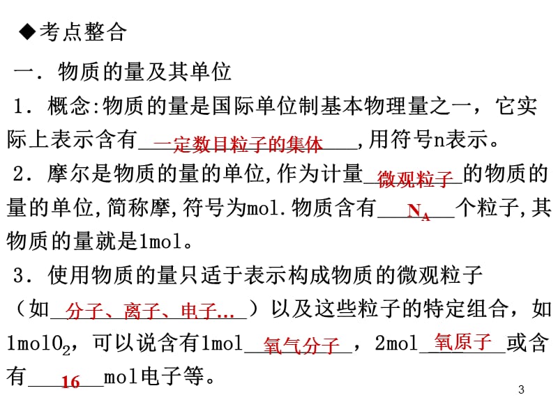 一轮复习鲁科版物质的量气体摩尔体积ppt课件_第3页