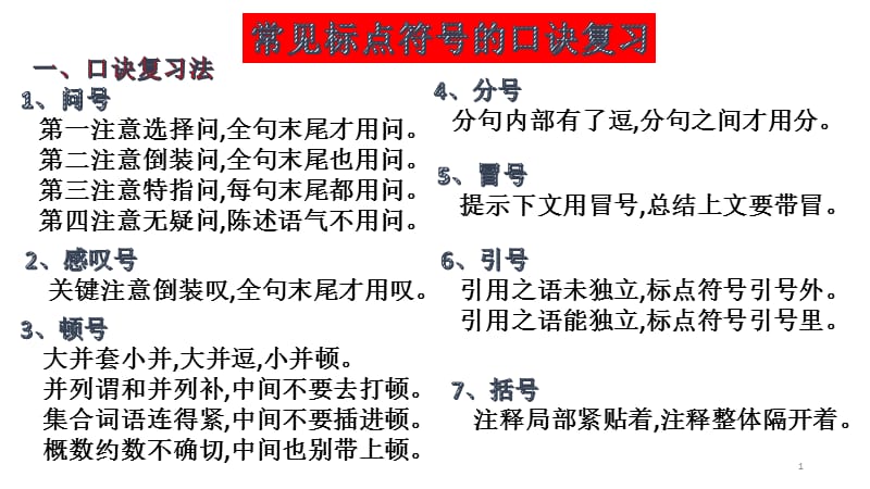 常见标点符号的口诀复习ppt课件_第1页