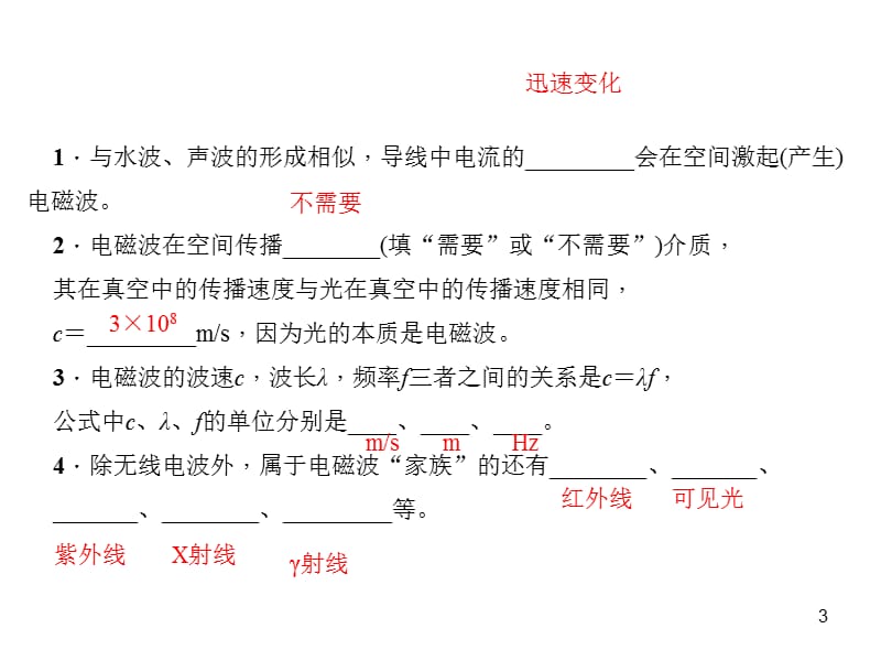 人教版九年级物理全册作业第21章电磁波的海洋ppt课件_第3页