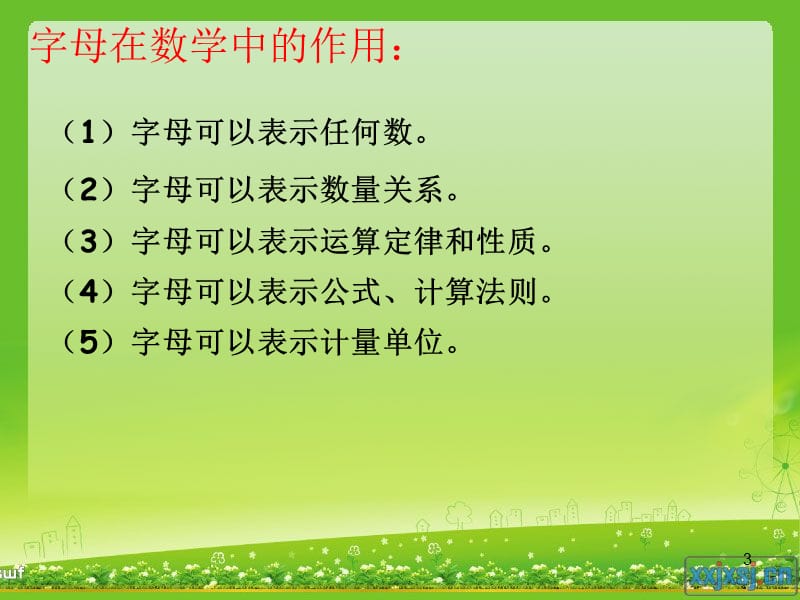 第六单元第八课时式和方程用字母表示数ppt课件_第3页