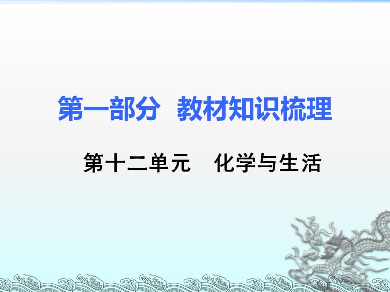 十二单元化学与生活总复习ppt课件_第1页