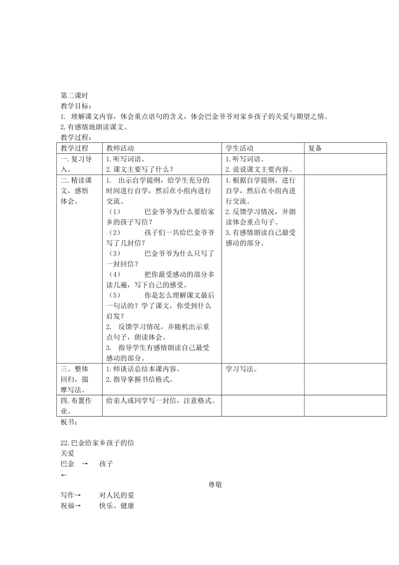 小学语文22.巴金给家乡孩子的信教案_第2页