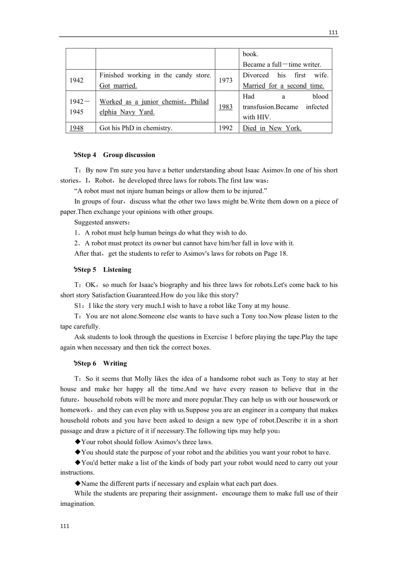 高中英语 Unit2《Robots》Period 5 教案（新人教版选修7）_第3页