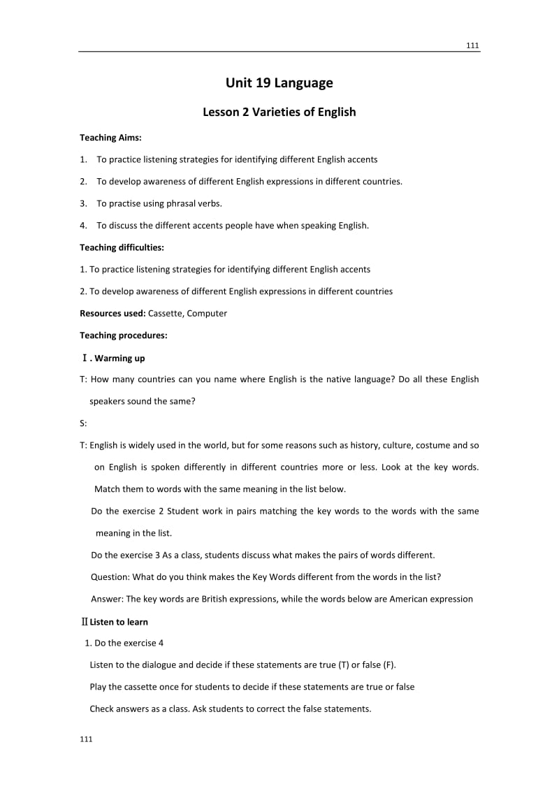 高中英语《Unit 19 Language》教案（1）（北师大版选修7）_第1页