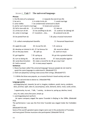 高中英語Module 8《Unit 2 The universal language》同步 牛津譯林版選修8