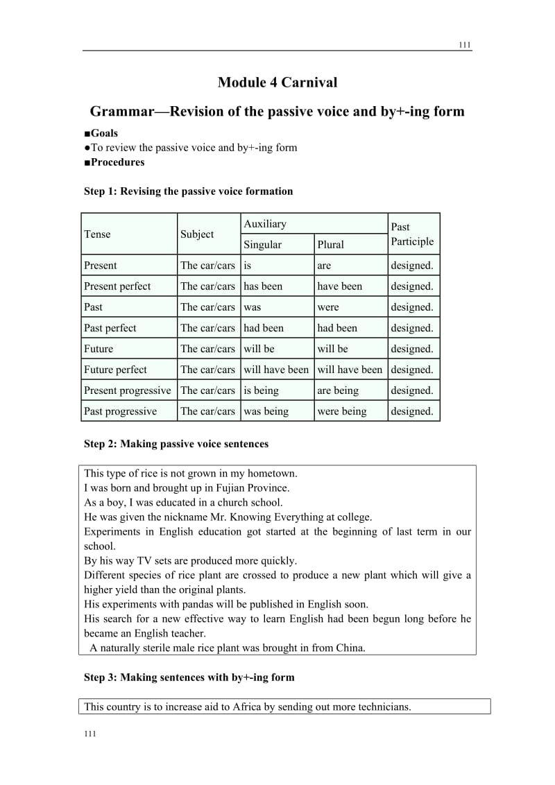 Module 4《Carnival》Grammar教案2（外研版必修5）_第1页