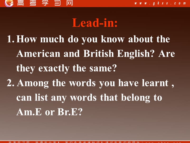 Module 1《British and American English》introduction,reading and voca课件8（39张PPT）（外研版必修5）_第2页