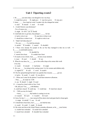 Unit 2《Sporting events》Grammar and usage同步練習(xí)2（譯林版必修4）