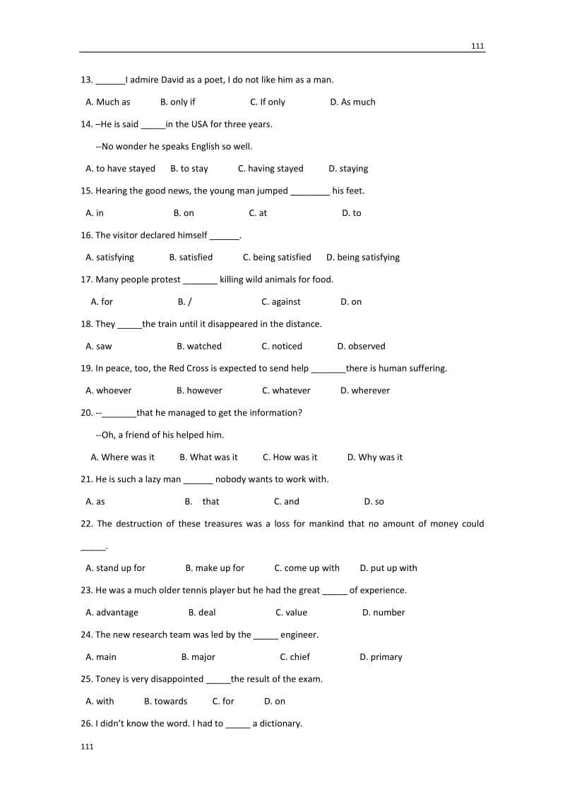 Module 5《The Great Sports Personality》-Vocabulary同步练习1（外研必修5）_第3页