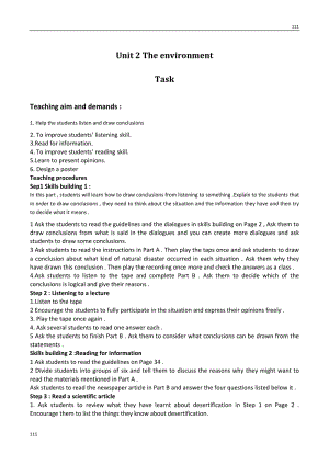 Unit 2《The Environment》Task教案3（牛津譯林版必修5）