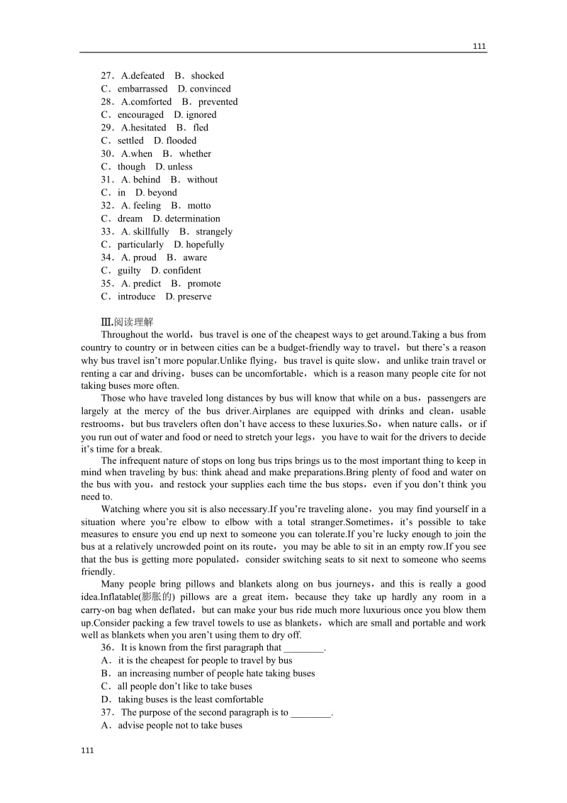高考英语一轮复习课时作业23：Unit 4《Public transport》（牛津译林版选修7通用）_第3页