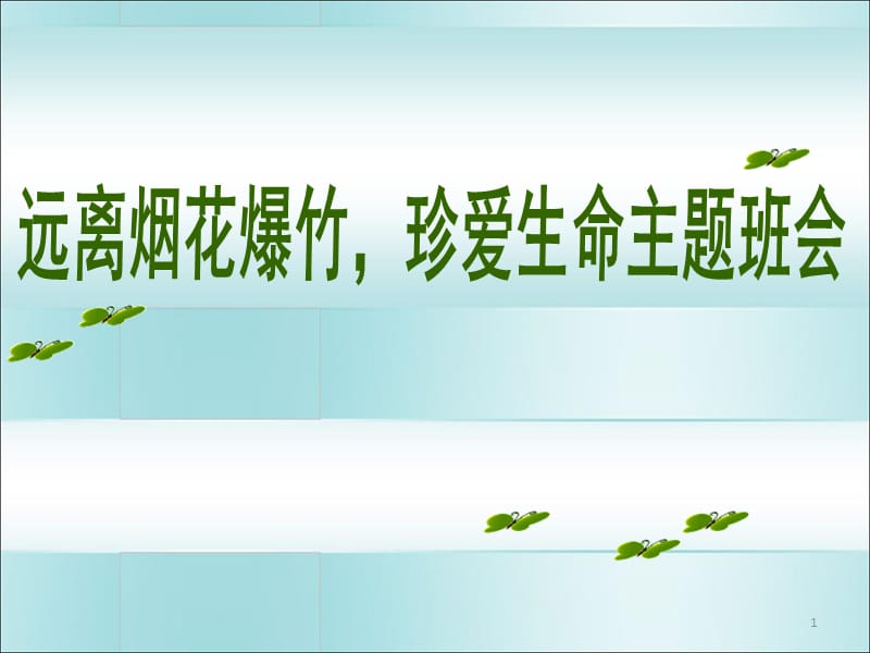 远离烟花爆竹珍爱生命主题班会课ppt课件_第1页