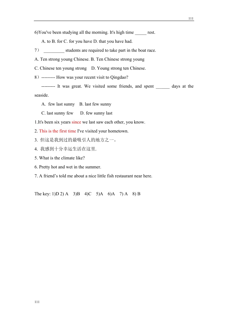 Module 4《A Social Survey—My Neighbourhood》Reading学案5（外研版必修1）_第2页