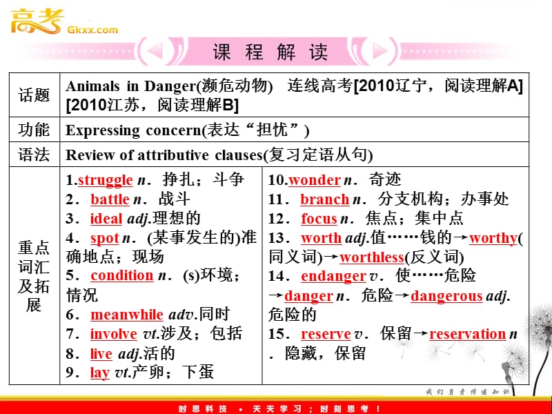 2012高考英语外研版必修5Module6《Animals in Danger》知识与要点_第2页