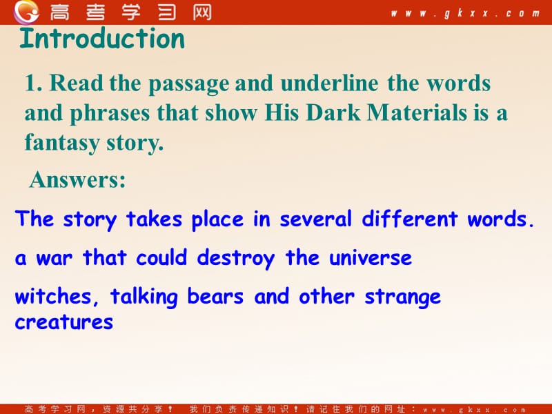 Module 2《Fantasy Literature—Philip Pullman》cultural corner and task课件4（46张PPT）（外研版选修6）_第3页