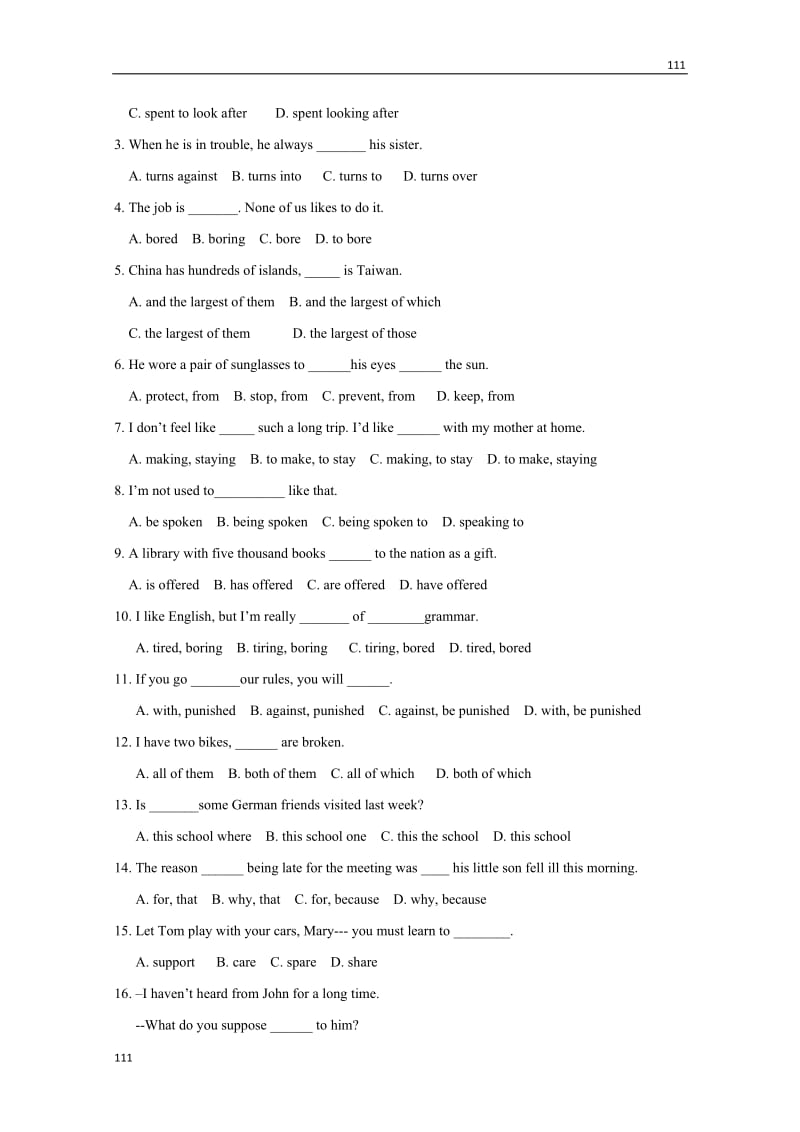 Unit2 《Growing pains》task 同步练习_第2页