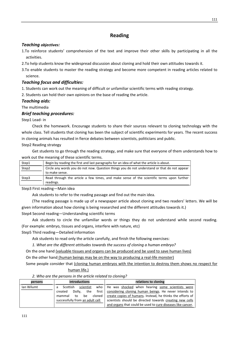 Unit 3《Science versus nature》Reading教案2（牛津译林版必修5）_第1页