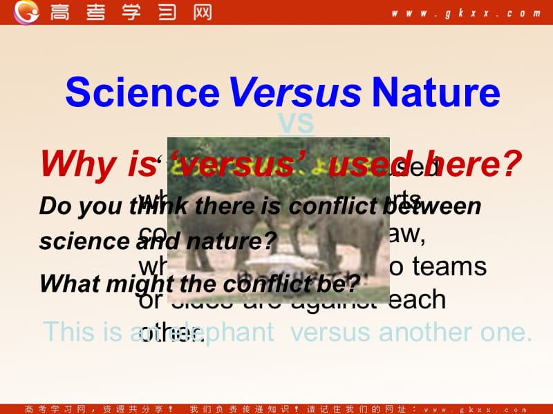 Unit 3《Science versus nature》-welcome课件1（12张PPT）（牛津译林版module5）_第2页