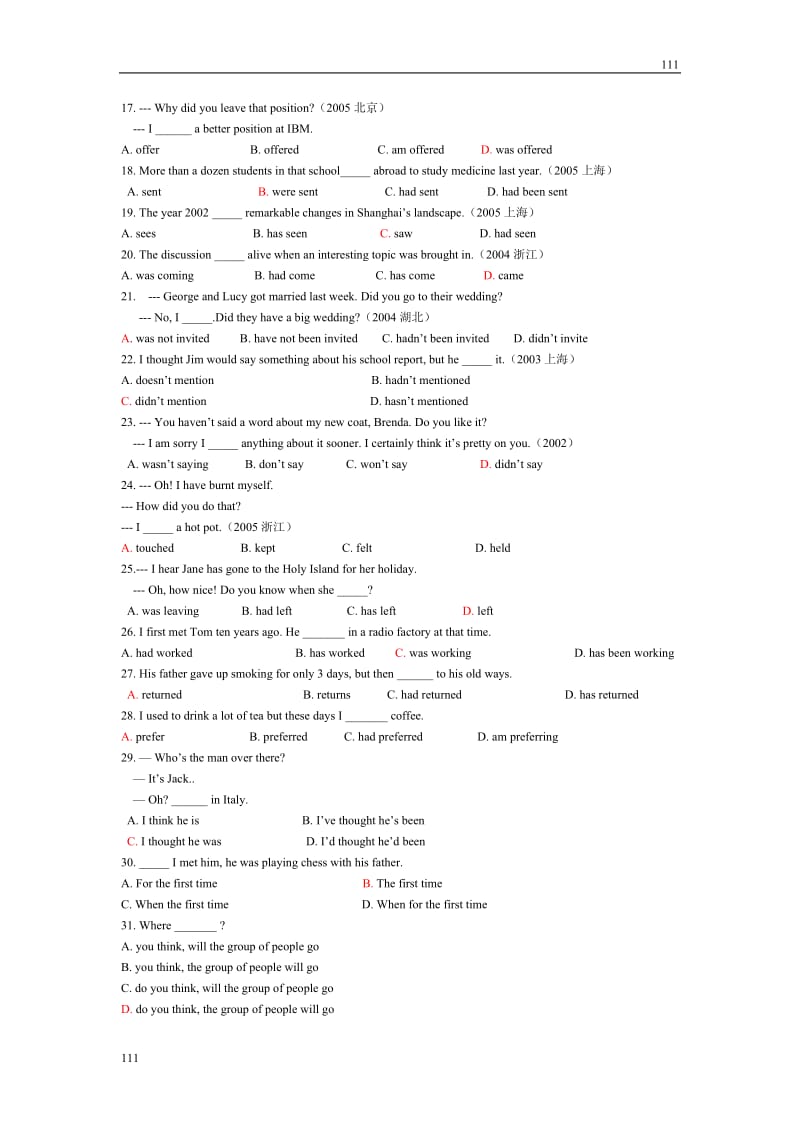 Module 3《My First Ride on a Train》同步练习1（外研版必修1）_第2页