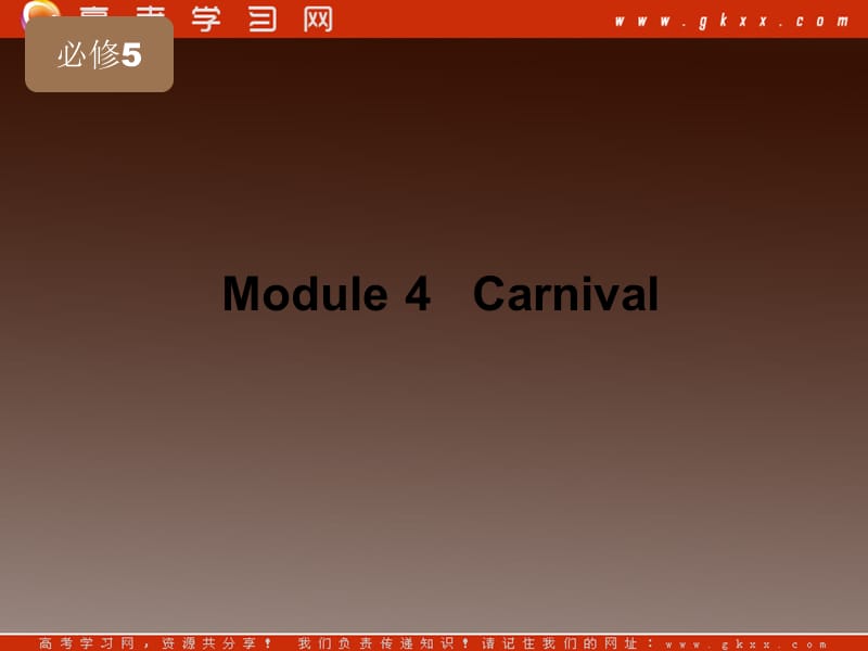 【把握高考】2013高三英语最新专题综合演练《Module 4 Carnival》课件 外研版版必修5_第2页