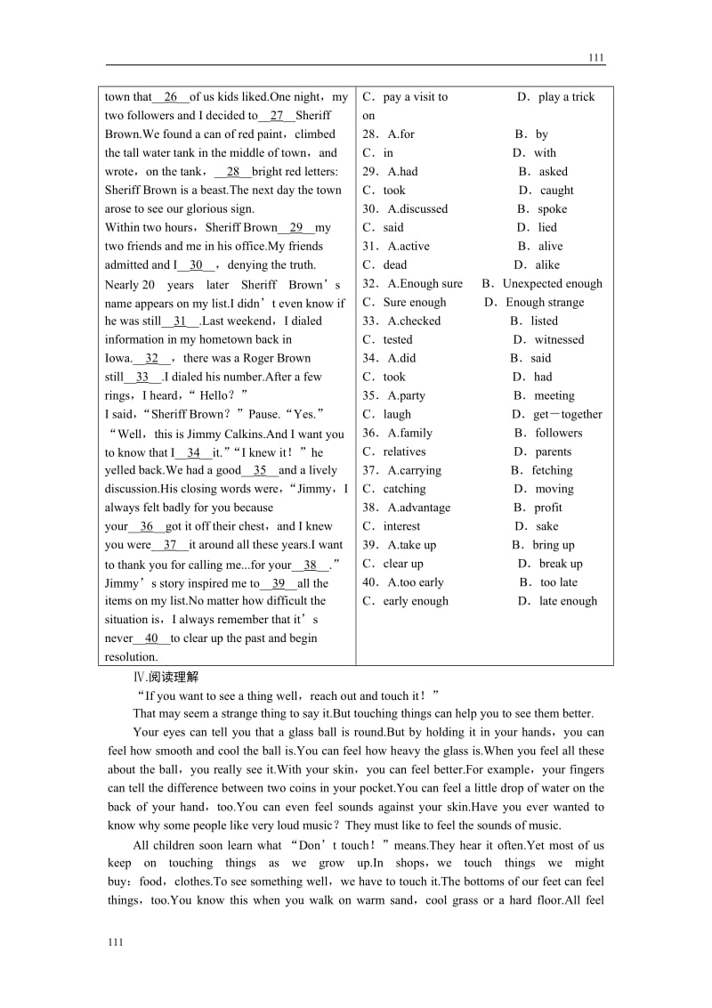 Module 6《War and Peace》同步练习3（外研版选修6）_第3页