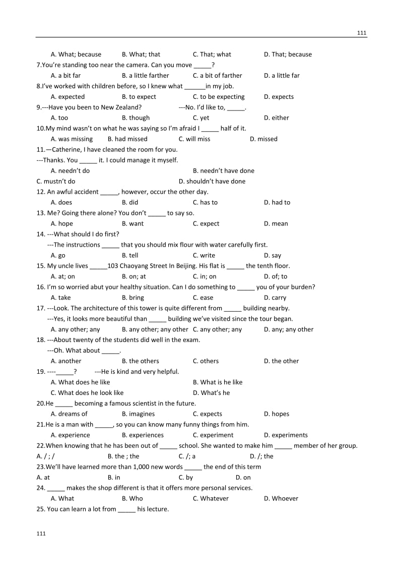 Unit 1《School life》grammar and usage同步练习2（牛津译林版必修1）_第3页