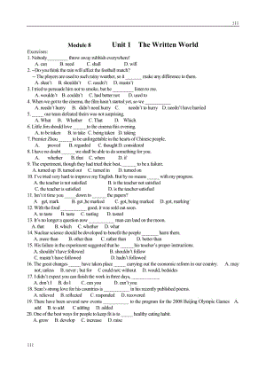 Unit 1《The written word》同步練習(xí)2（牛津譯林版選修8）