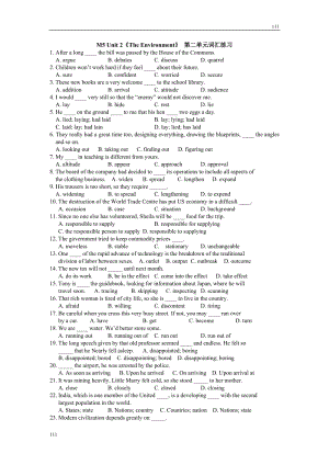 Unit 2《The Environment》Grammar and usage同步練習(xí)1（譯林版必修5）