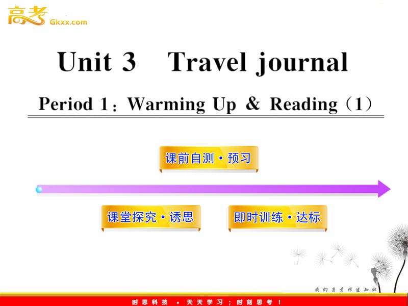 高中英语课时讲练通配套课件：Unit3《Travel journal》Period 1（新人教版必修1）_第1页