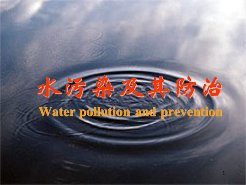 水污染及控制ppt课件_第1页