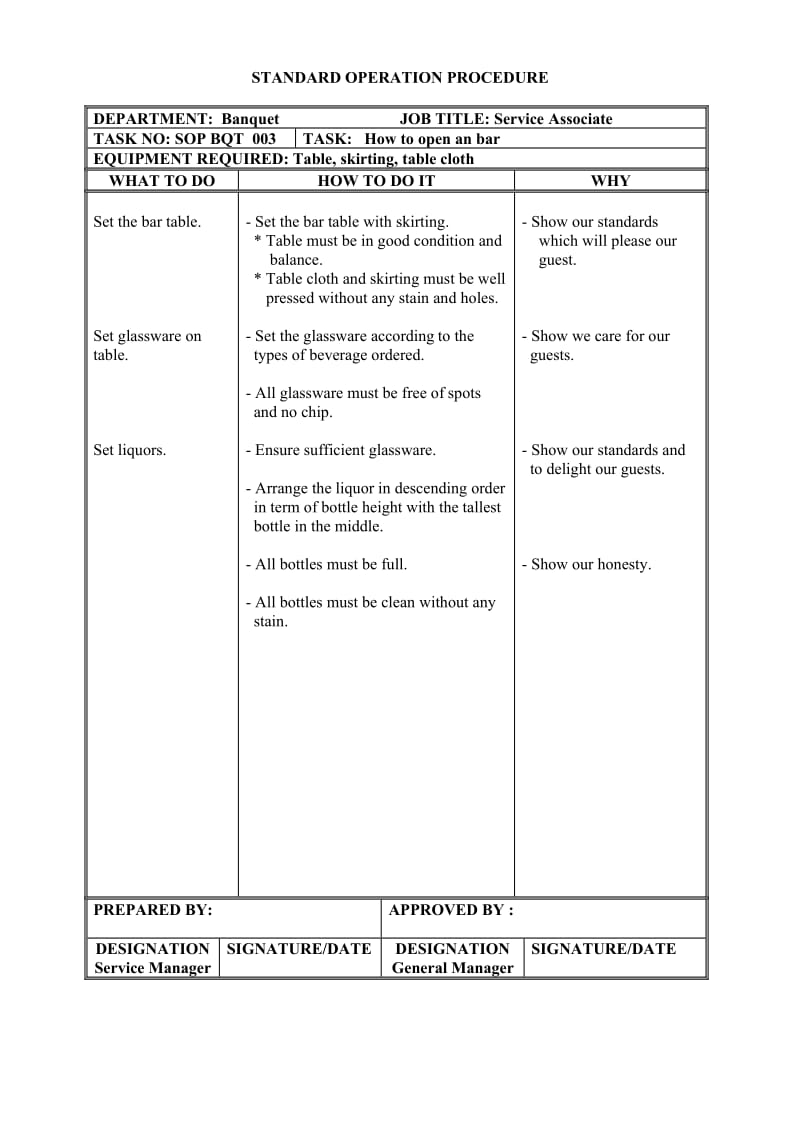 酒店 STANDARD OPERATION PROCEDURE_第3页