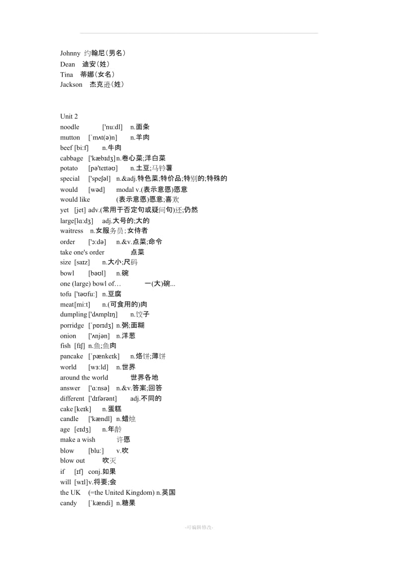 鲁教版(五四学制)七年级上册英语单词表.doc_第2页