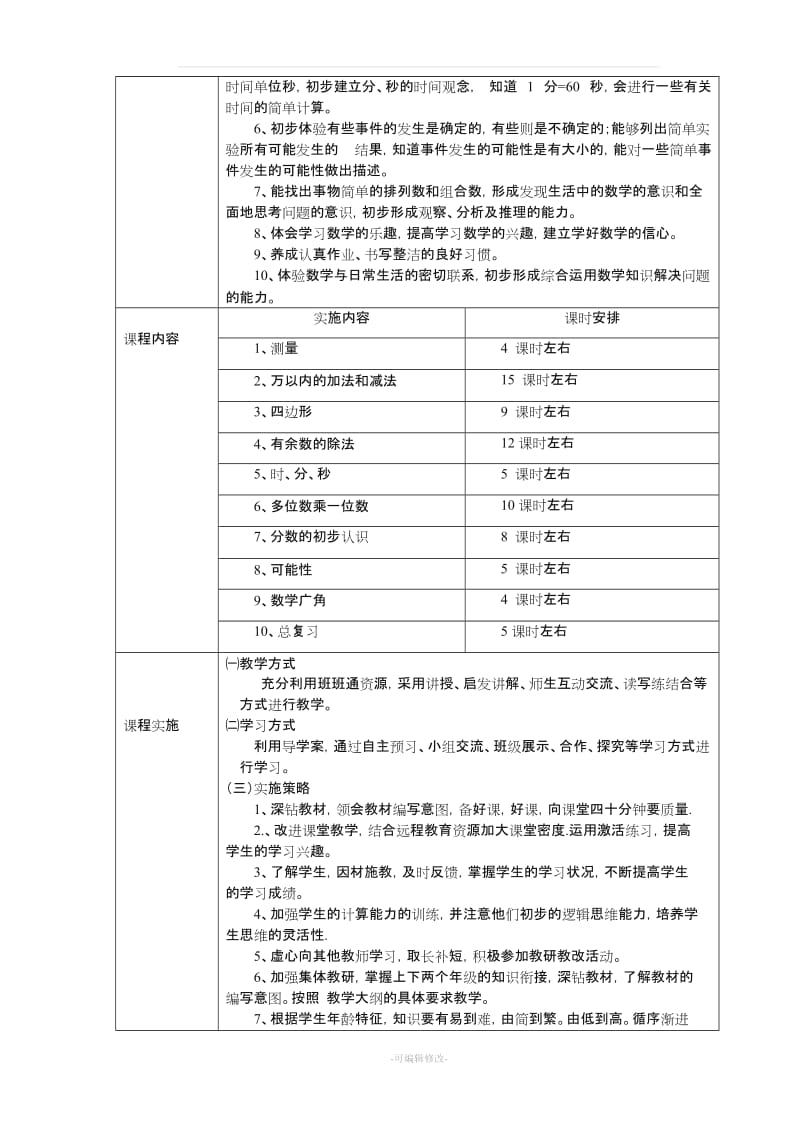 人教版三年级数学上册课程纲要.doc_第2页