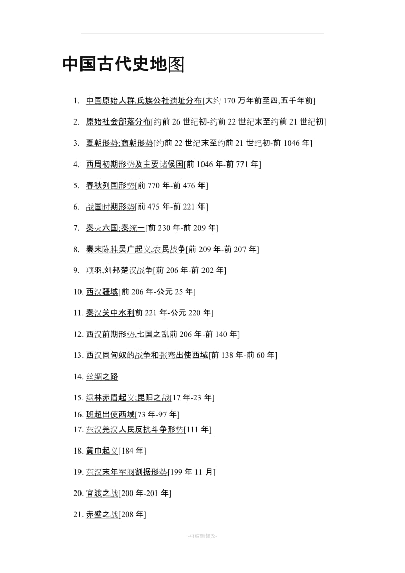 中国古代历史地图集(高清简单明了).doc_第1页