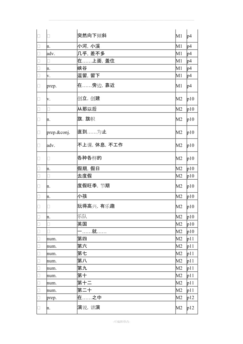 外研版九级英语上册单词英文听写版.doc_第2页