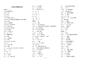 冀教版七年級(jí)上冊(cè)英語(yǔ)單詞及詞組.doc