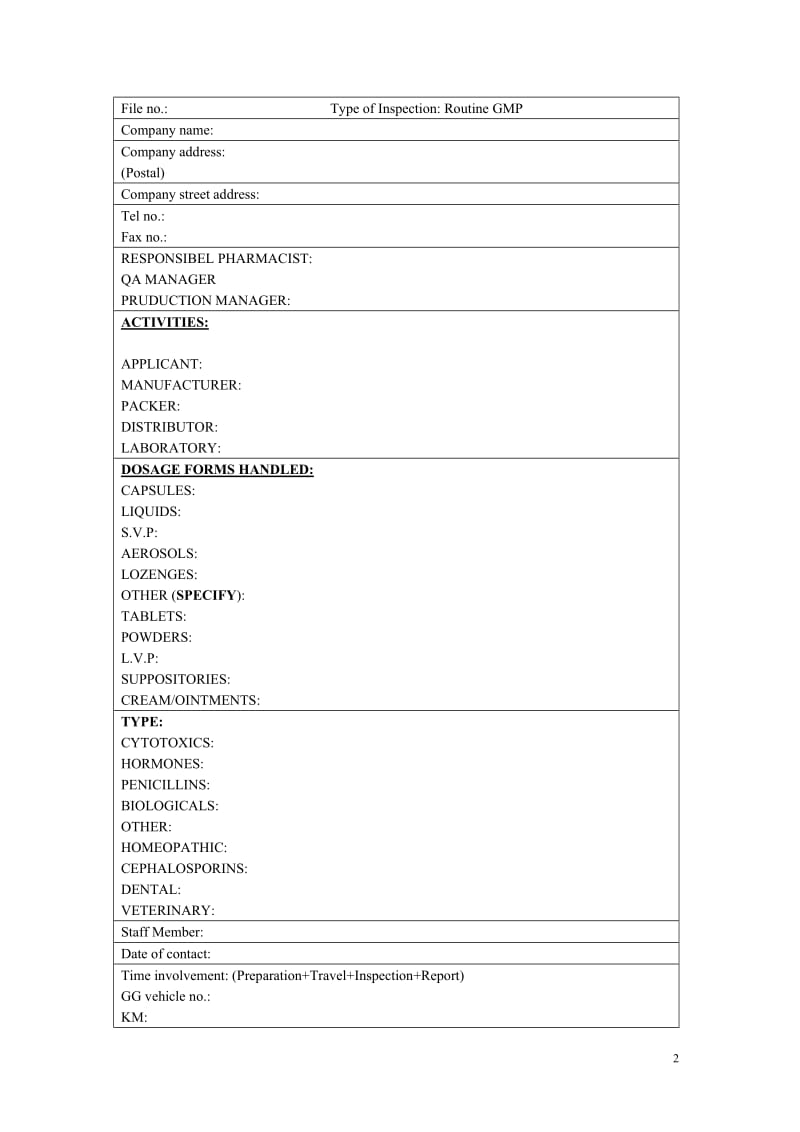 GMP现场检查Checklist(ENGLISH).doc_第2页