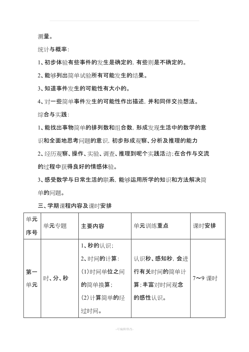 小学数学三年级上册课程纲要.doc_第3页