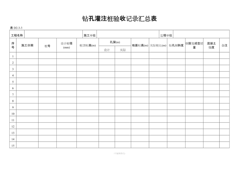 钻孔灌注桩验收记录表.doc_第1页