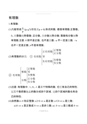 冀教版七年級(jí)上冊(cè)數(shù)學(xué)知識(shí)匯總.doc